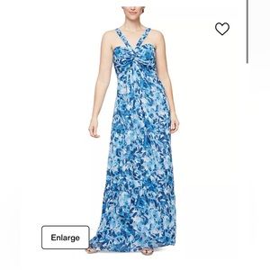 Blue watercolor maxi dress